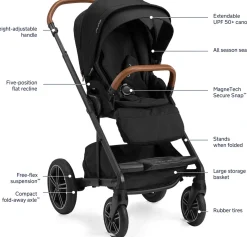 Nuna MIXX Next with Magnetic Buckle + PIPA Aire RX Travel System Bundle - Biscotti / Biscotti