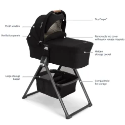 Nuna MIXX Series Bassinet + Stand - Caviar