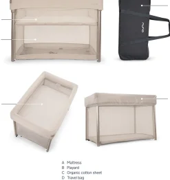 Nuna PAAL Travel Cot + Playard - Biscotti