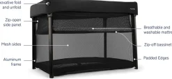 Nuna PAAL Travel Cot + Playard - Caviar