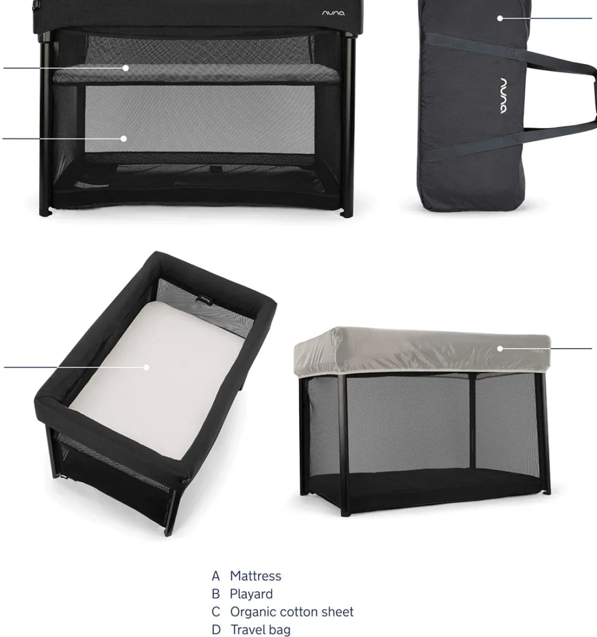 Nuna PAAL Travel Cot + Playard - Caviar