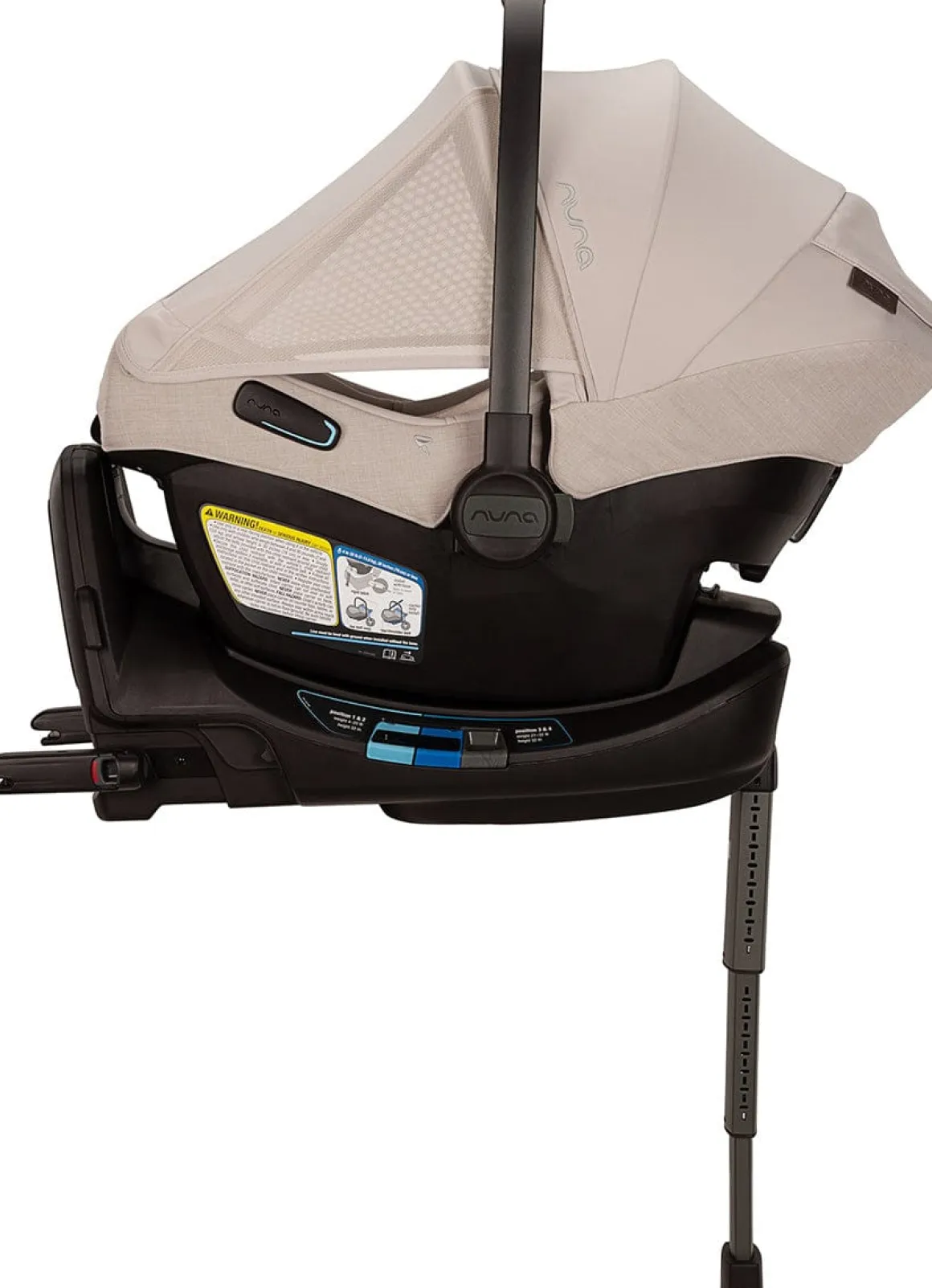 Nuna PIPA Aire RX Infant Car Seat + PIPA RELX Base with Load Leg - Biscotti
