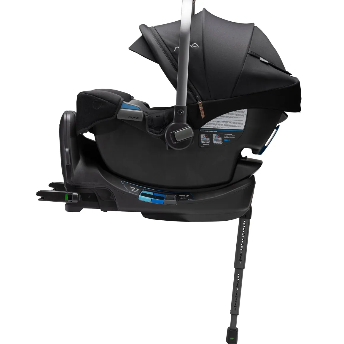 Nuna PIPA RX Infant Car Seat + RELX Base with Load Leg - Caviar / Cognac