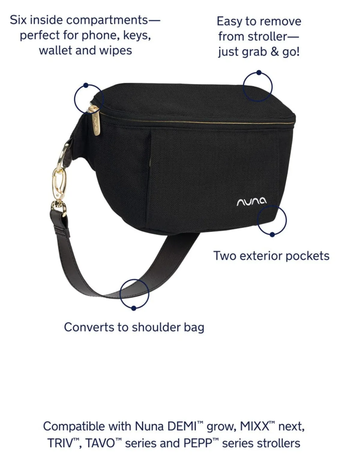 Nuna Sling Bag - Caviar