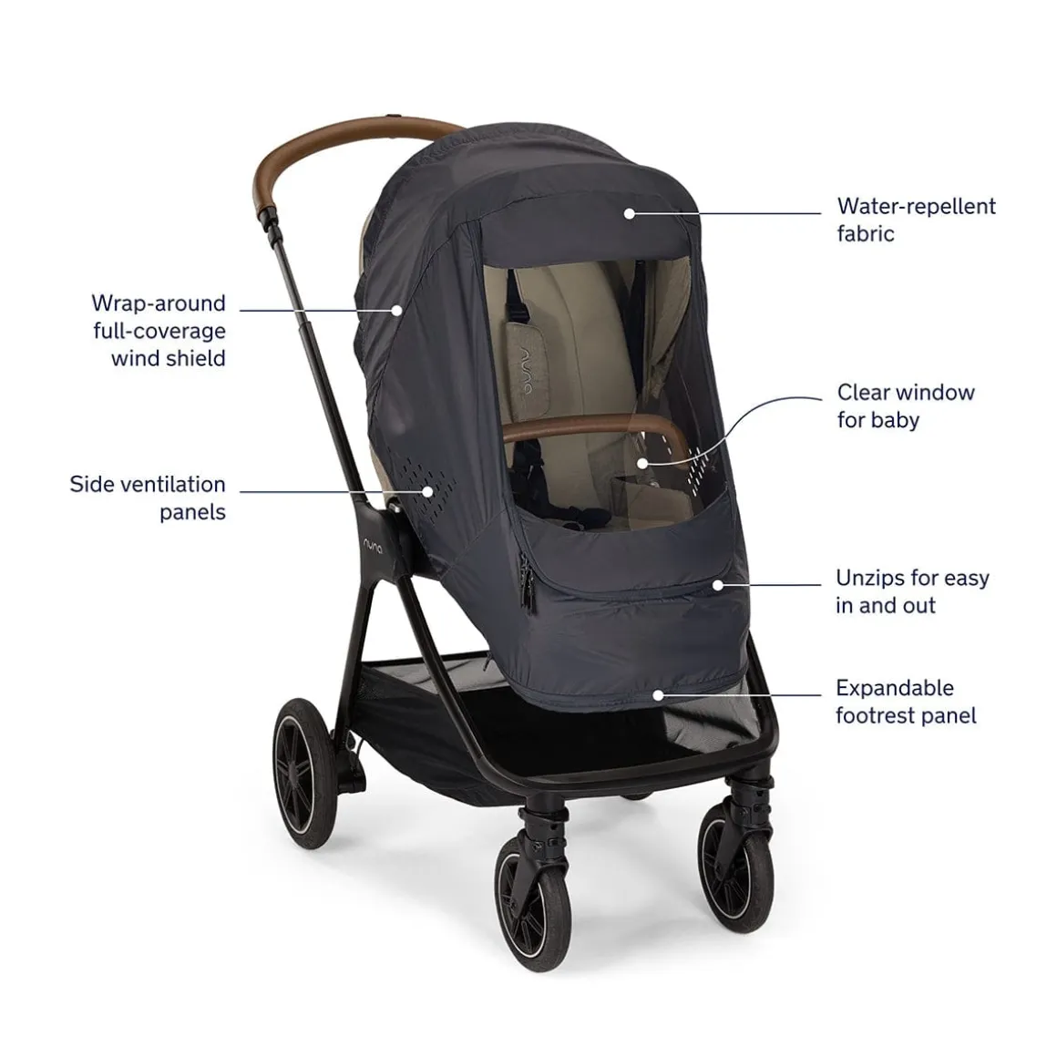 Nuna Stroller Wind Cover - Indigo