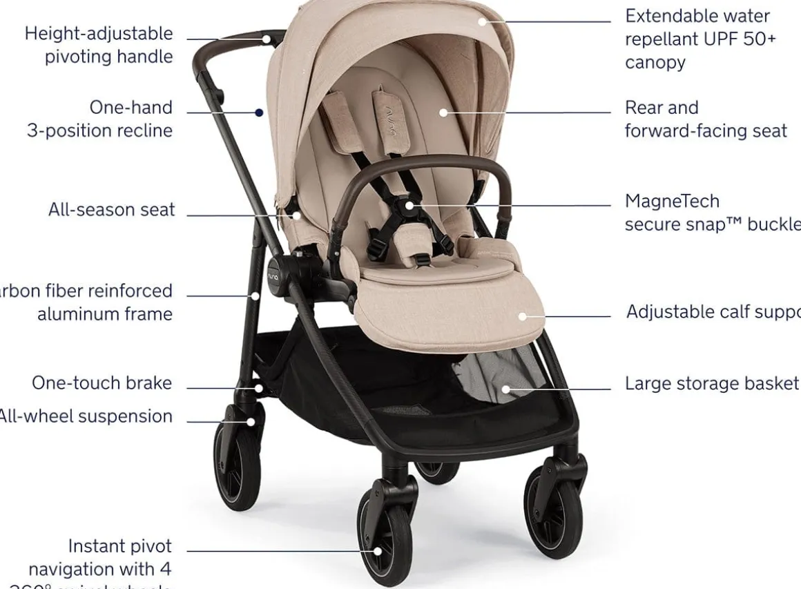 Nuna SWIV Lightweight Stroller - Biscotti