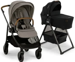 Nuna SWIV Stroller + TRIV & SWIV Bassinet + Stand Bundle - Granite / Caviar
