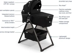 Nuna SWIV Stroller + TRIV & SWIV Bassinet + Stand Bundle - Granite / Caviar