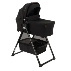 Nuna SWIV & TRIV Series Bassinet + Stand - Caviar / Chocolate