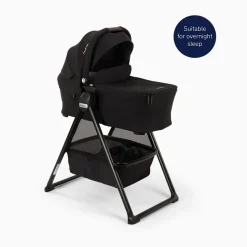 Nuna SWIV & TRIV Series Bassinet + Stand - Caviar / Chocolate