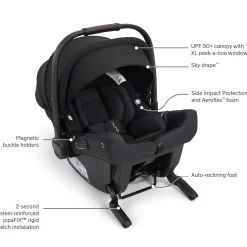 Nuna TRIV lx + PIPA urbn Baseless Infant Car Seat Travel System - Caviar