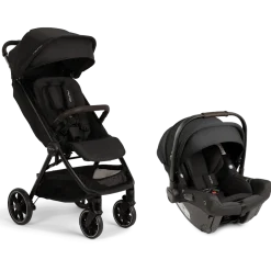 Nuna TRVL LX + PIPA urbn Baseless Infant Car Seat Travel System - Caviar / Chocolate