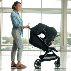 Nuna TRVL Self-Folding Compact Stroller - Caviar