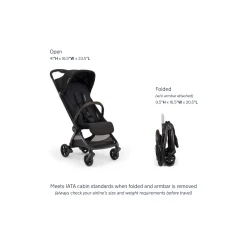 Nuna VIAA cabn Lightweight & Compact Stroller - Caviar
