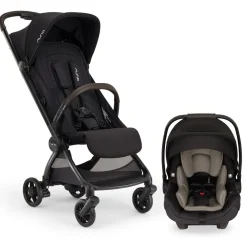 Nuna VIAA cabn + PIPA Aire Travel System Bundle - Caviar