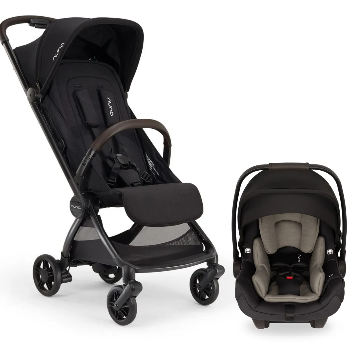 Nuna VIAA cabn + PIPA Aire Travel System Bundle - Caviar