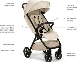 Nuna x BMW TRVL LX Self-Folding Compact Stroller - Mica