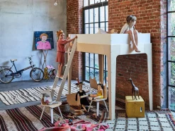 Oeuf Perch Loft Bed - Twin Size - White/Birch