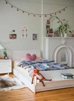 Oeuf River Twin Bed - White/Birch
