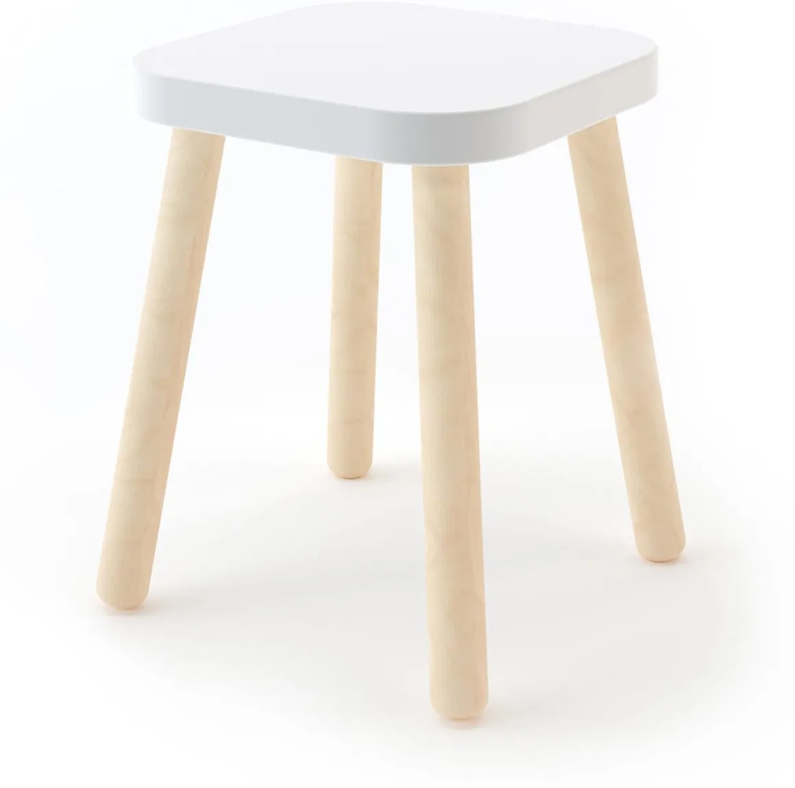 Oeuf Square Stool - White/Birch