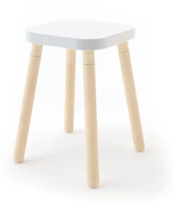 Oeuf Square Stool - White/Birch