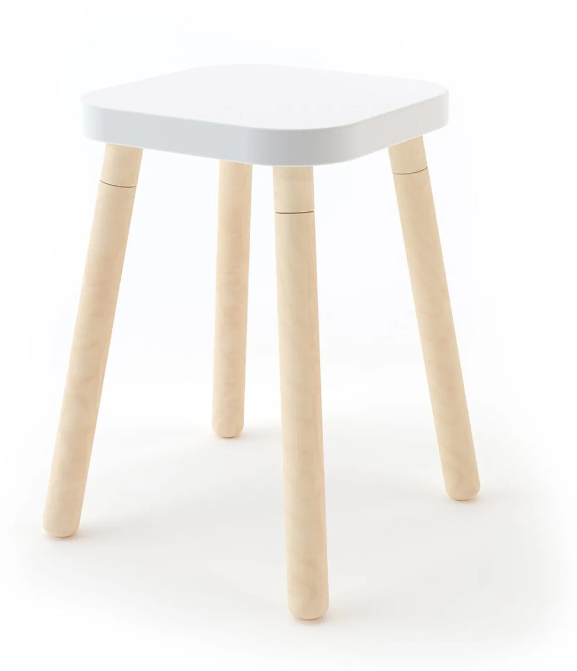 Oeuf Square Stool - White/Birch