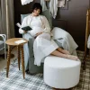 Oilo Small Stationary Oval Ottoman With Wood Base