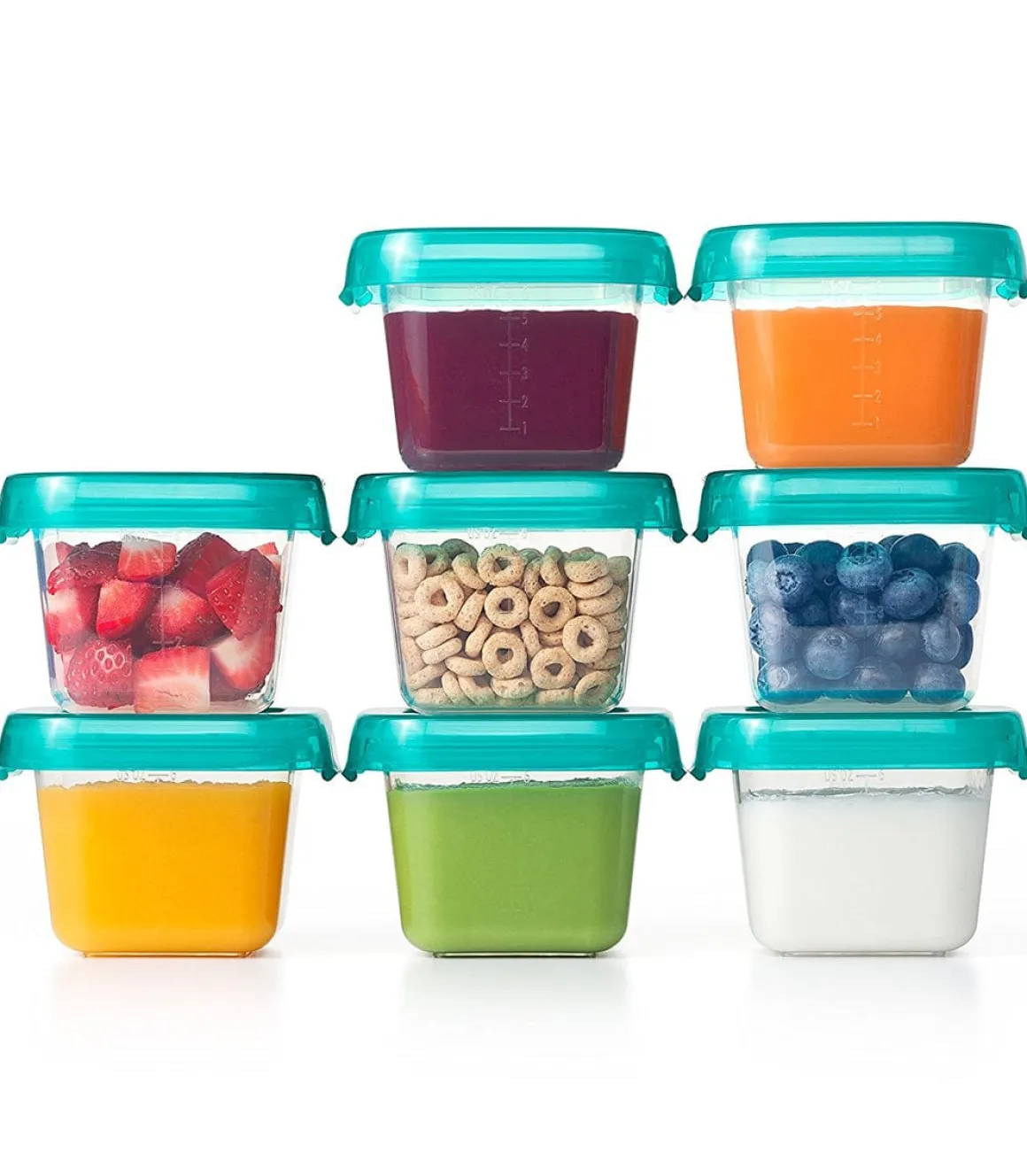 OXO Tot Baby Blocks Freezer Storage Containers, 6 Oz - Teal