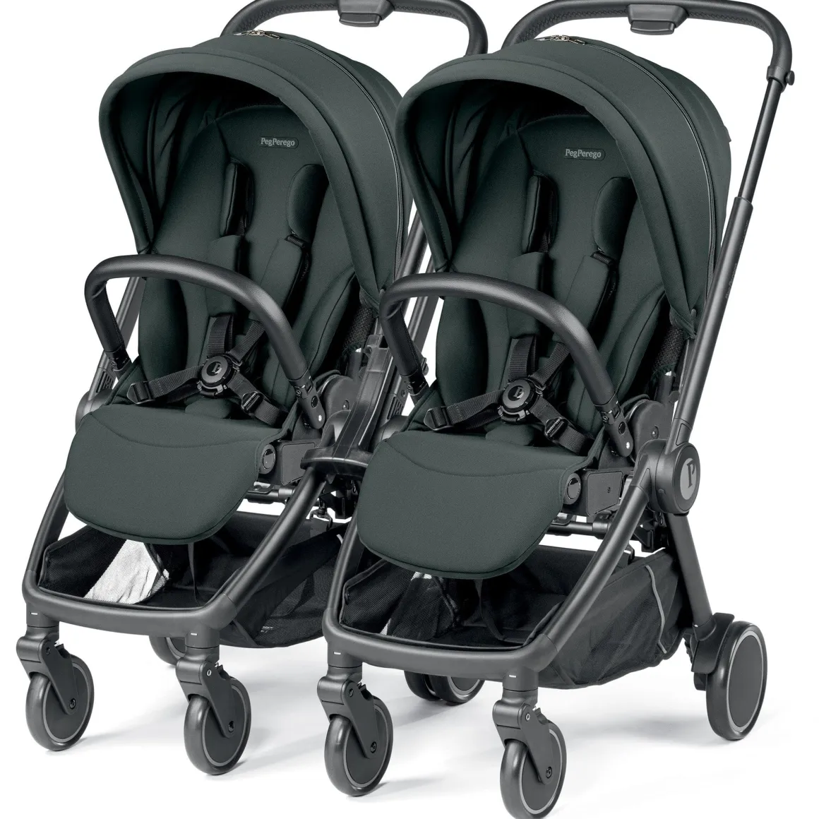 PEG City Loop Double Stroller Bundle - Black / Metal