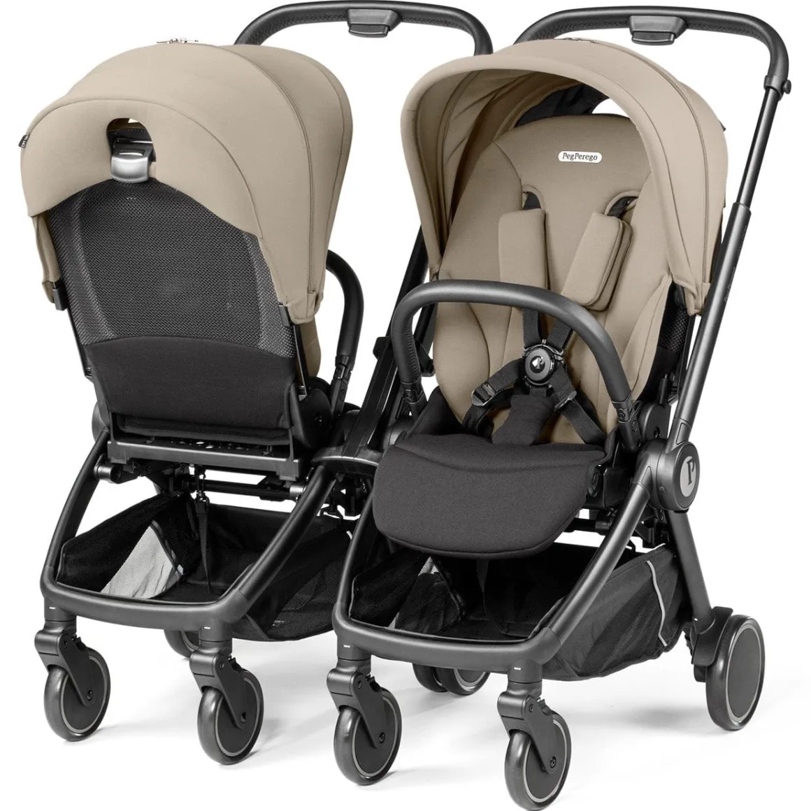 PEG City Loop Double Stroller Bundle - Black / Metal