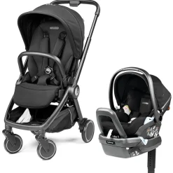 PEG City Loop Stroller + Primo Viaggio Lounge Travel System Bundle - Black / True Black / True Black