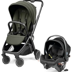 PEG City Loop Stroller + Primo Viaggio Urban Mobility Baseless Infant Car Seat Travel System Bundle - Black / Metal / True Black