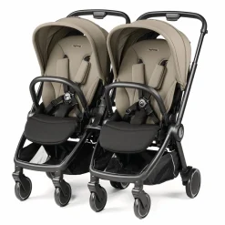 PEG City Loop Twin Stroller + Primo Viaggio Lounge Travel System Bundle - Black / True Black / True Black