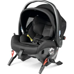 PEG City Loop Twin Stroller + Primo Viaggio Urban Mobility Baseless Infant Car Seat Travel System Bundle - Black / True Black / True Black