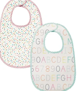 Petit Pehr Bibs, Set of 2 - Alphabet / Multi Dots