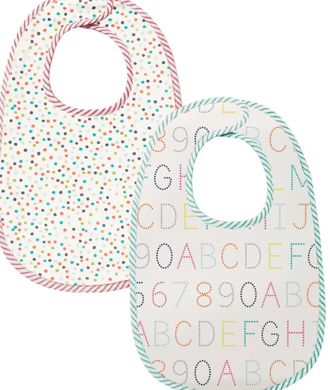Petit Pehr Bibs, Set of 2 - Alphabet / Multi Dots