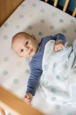 Petit Pehr Organic Crib Sheet - Luna Dusk (Blue)