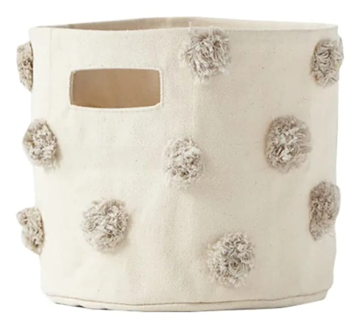 Petit Pehr Pom Pom Basket - Mini - Grey