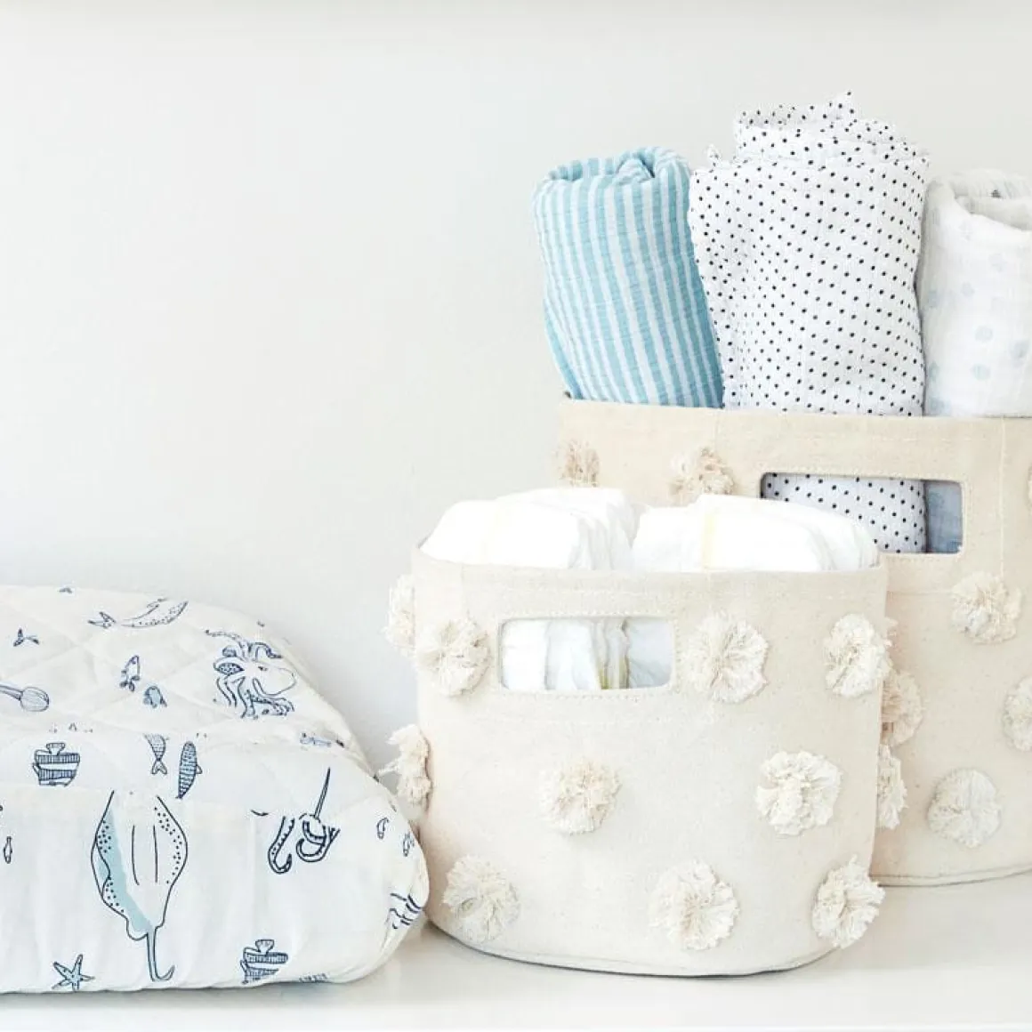 Petit Pehr Pom Pom Basket - Mini - Natural