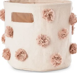 Petit Pehr Pom Pom Mini Storage Basket - Rose Pink