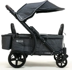 Pronto One (2 Seater) Stroller Wagon - Black Frame / Dark Grey