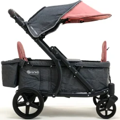Pronto One (2 Seater) Stroller Wagon - Black Frame / Ginger Pink