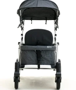 Pronto One (2 Seater) Stroller Wagon - White Frame / Brown Melange