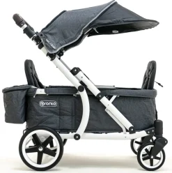 Pronto One (2 Seater) Stroller Wagon - White Frame / Ginger Yellow