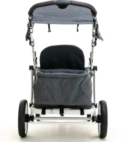 Pronto One (2 Seater) Stroller Wagon - White Frame / Navy Melange