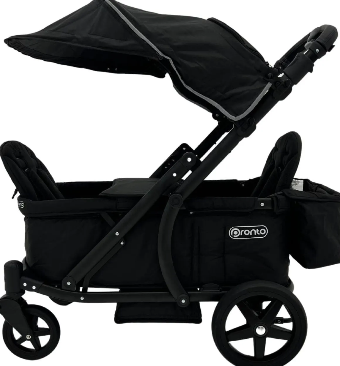 Pronto Squared (2 Seater) Stroller Wagon - Black Frame / City Black (Albee Exclusive)