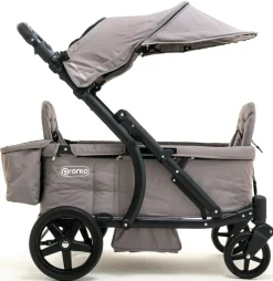 Pronto Squared (2 Seater) Stroller Wagon - Black Frame / Cloud Grey