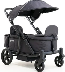 Pronto Squared (2 Seater) Stroller Wagon - Black Frame / Space Grey