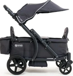Pronto Squared (2 Seater) Stroller Wagon - Black Frame / Space Grey