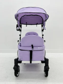 Pronto Squared (2 Seater) Stroller Wagon - White Frame / Soft Lavender